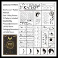 Set di 29 timbri in legno e gomma a tema galassia e luna con finiture in faggio - Stile Troppo Pieno della Galassia