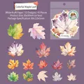 Maple leaf theme decorative stickers 45pcs white kraft paper set for DIY journals - Colorful Maple Leaf
