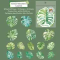 Monstera blad thema dagboek stickers 45 stuks set van wit kraftpapier voor doe-het-zelf - Green Monstera Leaf