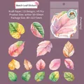 Beech leaf themed stickers made of white kraft paper, 45 sheets for DIY scrapbooking - Beech Leaf