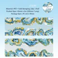 Blue Aurora PET decorative tape with gold foil prism crystals for scrapbooking DIY - Blue Prism