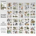 Wild Jungle Beast PET stickers set featuring 20 realistic watercolor animal patterns - Jungle Beasts