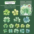 Wish Clover watercolor stickers made of white kraft paper, 45 pieces set for journaling - Wish Four-leaf Clover