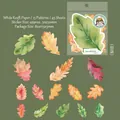 Watercolor oak leaf stickers set for DIY scrapbooking with green and yellow autumn tones - Oak Leaf