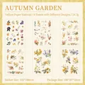 Set di 6 adesivi da giardino autunnale in carta velina per decorare i diari e hobby - Giardino d'Autunno