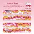 Red and gold auroral prism PET tape with 65mm width for decorative scrapbooking - Red Aurora