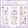 Set di adesivi botanici in carta velina serie Foresta Viola per decoro scrapbooking - Viola della Foresta