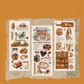 3 Bögen Vintage Brot und Kaffee PVC Transfer Aufkleber für DIY Scrapbooking Dekoration - 3 Blatt / Aroma Twist