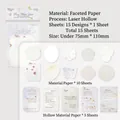 Papel decorativo Lace Dreamland blanco con patrones de encaje calados con láser DIY - Encaje Blanco Puro