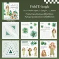 Aufkleber-Set Blumenmädchen aus PET und Washi mit Wildnis-Dreieck-Motiv in Waldgrün - Wildnis Dreieck