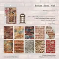 Vintage Steinmauer Scrapbooking Papier-Set aus weißem Kraftpapier mit 21 Blättern - Zerbrochene Steinmauer