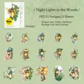 林中夜灯 Forest Lantern PET stickers featuring retro lamps and floral motifs for journaling - Night Light in the Forest