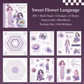 Sweet Flower Girl theme PET and washi paper sticker set for DIY scrapbooking journaling - Sweet Flower Language