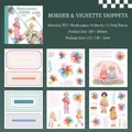 Flower Language Girl sticker set 12 sheets PET washi paper 100x100mm floral decor - Border Matters