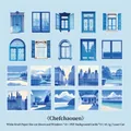 Kit de scrapbooking azul Chefchaouen con 20 piezas de papel láser y tarjetas PET - Serie Ventanas del Pueblo Chefchaouen
