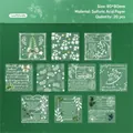 Leafshade retro vellum paper stickers with green botanical designs for scrapbooking - Leaf Shadow