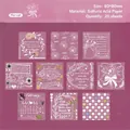 Retro floral vellum paper stickers with lotus and sunflower designs, 80x80mm size - Flower Shadow