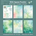 Set di adesivi washi menta ad acquerello con motivi a puzzle e griglie astratte - Puzzle Menta