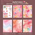 Watercolor puzzle washi paper stickers for DIY journaling, 5 vibrant gradient designs - Joyful Colors