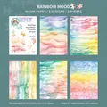 Set di adesivi washi Rainbow Mood per diario con motivi acquerello effetto puzzle - Umore Arcobaleno
