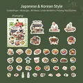 Japanese and Korean food themed stickers, 40 pieces of unique washi paper illustrations - Japanese And Korean Food