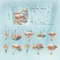 Rainbow Dream series transparent PET floral umbrella stickers set of 20 for journaling - Rainbow Dreamland