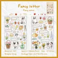 Autocollants décoratifs en PET sur le thème du jardin avec fleurs et chats illustrés - Lettre de Fantaisie