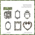 Schleifenrahmen hohle Silberkarten für Retro-DIY-Scrapbooking und Tagebuchdekor - Schleifenrahmen