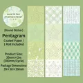 Star pattern washi tape in mint green for DIY planners and journal decoration - Pentagram