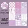 Purple geometric pattern DIY scrapbooking tape set with dotted and plaid washi sticker - Circles
