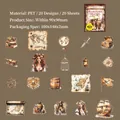 20 stuks maritieme PET-stickers met vintage piratenschepen en kompasontwerpen voor DIY - Zonsondergang