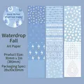 Blue aesthetic DIY washi tape featuring water drops, stars and plaid patterns for journaling - Water Drops