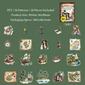 Vintage maritime PET sticker pack with 20 pieces of nautical compass and ship designs - Green Island