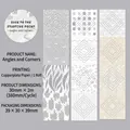 Nastro decorativo per diario con motivi geometrici e texture astratte su carta patinata - Angoli e Bordi