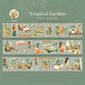 Tropical Garden PET tape featuring botanical illustrations and summer lifestyle motifs - Tropical Garden