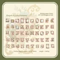 Autocollants alphabet fleuris vintage en boîte pour scrapbooking DIY, lot de 100 - Série Réalisations Élégantes / Lot de 100