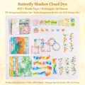 Aquarell Schmetterling PET Washi Sticker Set für DIY Tagebuch Basteln 80 Blatt - Schmetterlingswolke