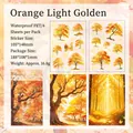 Goldener Wald PET Aufkleber Set mit 4 Blatt für Journal Deko 105x148mm groß - Orangefarbenes Lichtgold