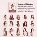 Orange-red Monologue PET figure stickers, 30pcs vintage watercolor character set for journaling - Orange Red Monologue