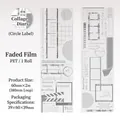 Vintage PET decoratieve tape met vervaagde filmstrips, architectuur en postzegelpatroon - Vervaagde Film