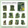 Set de 10 pegatinas PET Gabinete Mágico de Musgo con diseños de bosque y fantasía - Gabinete de Musgo