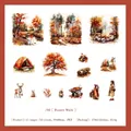 Forest Wanderer watercolor PET sticker set with 15 autumn landscape and figure motifs - Forest Walk