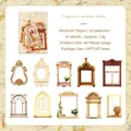 Set di 10 adesivi decorativi in carta con motivi di finestre vintage e fiori - Ombre profumate della finestra / Set di 10 fogli