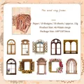 Carta vintage floreale con disegni a finestra scavata per scrapbooking e diari - Cornice portafoto sussurro del vento / Set di 10 fogli