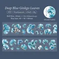 Blaues Ginkgoblatt PET-Klebeband mit Muschelglanz für DIY Scrapbooking Dekoration - Blau Verlauf Blätter