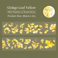 Ginkgo-PET-Klebeband mit Muschelglanz-Effekt und handgezeichneten Herbstlaub-Motiven - Ginkgoblatt Gelb