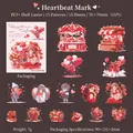 Adesivi in PET Confessione Romantica con finitura perlata e 15 design a cuore unici - Segno del Battito Cardiaco