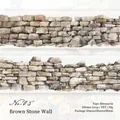Brown Stone Wall PET tape featuring realistic rustic rock textures for scrapbooking - Brown Wall Quiet Stone