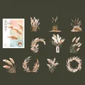 Pegatinas PET de hierba de la pampa con efecto brillo para scrapbooking y agendas - Ligero y Elegante