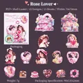 Set adesivi PET amante delle rose romantiche con finitura a luce di conchiglia per diari - Amante delle Rose